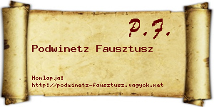 Podwinetz Fausztusz névjegykártya